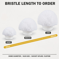 Tête de brosse de nettoyage de dôme à entraînement cannelé, base en nylon, poils PA PP PPT, 20-100 mm, brosse de balayage sur mesure non standard