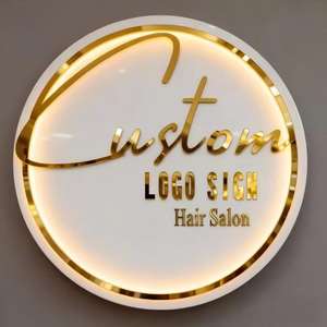 Enseigne lumineuse LED personnalisée pour salon de coiffure, enseigne en acrylique rétroéclairée, enseigne au néon pour salon de coiffure, dropshipping - Product Image 4