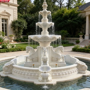 Youghl מפעל גן מותאם אישית גן נדל "ן יוקרה קישוט חיצוני עתיק מגולף 3 משיש לבן שכבה למכירה - Product Image 2