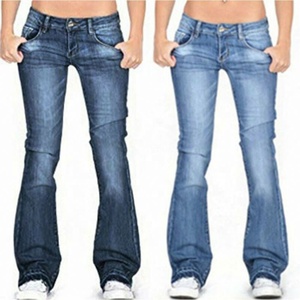 <span class=keywords><strong>Jean</strong></span> en denim décontracté pour <span class=keywords><strong>femme</strong></span>, coupe skinny évasée, <span class=keywords><strong>taille</strong></span> <span class=keywords><strong>basse</strong></span>, extensible et respirant - Product Image 2
