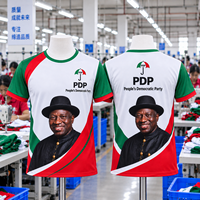 Chemises d'élection pour hommes en fibre de polyester extensible à transfert numérique, prix de gros fabricant