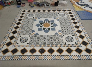 Đầy Màu Sắc Khảm Đá Cẩm Thạch Tùy Chỉnh Thiết Kế Mô Hình, Không Thường Xuyên Khảm Sàn Gạch Thiết Kế - Product Image 2