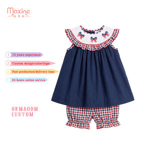Conjunto <span class=keywords><strong>de</strong></span> Vestidos para Niñas con Bordado sin Mangas <span class=keywords><strong>de</strong></span> 2 Piezas para el 4 <span class=keywords><strong>de</strong></span> <span class=keywords><strong>Julio</strong></span>, Ropa Infantil Personalizada - Product Image 1