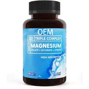 OEM Private Label magnesio Complex supplemento magnesio glicinato malato citrato Gummies per muscoli nervi ed energia