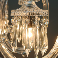 Lustre en cristal transparent de style européen, luminaire suspendu en verre pour hall de villa, éclairage intérieur de maison