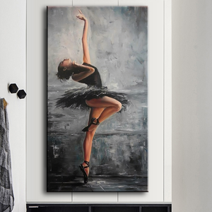Elegante Dipinto su Tela di Ballerina, Arte Moderna, Poster e Stampe, Quadri da Parete per Soggiorno, Decorazione Casa - Product Image 2