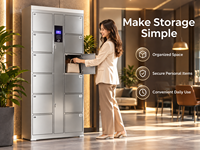Intelligenter Schließfachautomat mit Softwaresteuerung und integriertem Touchscreen zum Aufladen von Mobiltelefonen, anpassbar für Fitnesscenter und Paketlieferungen