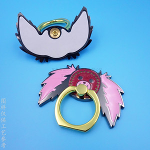 Support de téléphone portable universel de bureau rotatif à 360 degrés en alliage de zinc avec motif de dessin animé et logo émaillé, support de bague métallique personnalisé - Product Image 3