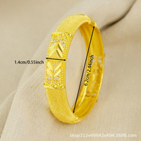 Pulseras de Aleación de Zinc Chapadas en Oro, Estilo Novia de Dubái, Joyería Ligera de Lujo para Mujer, Oro Arena para Bodas