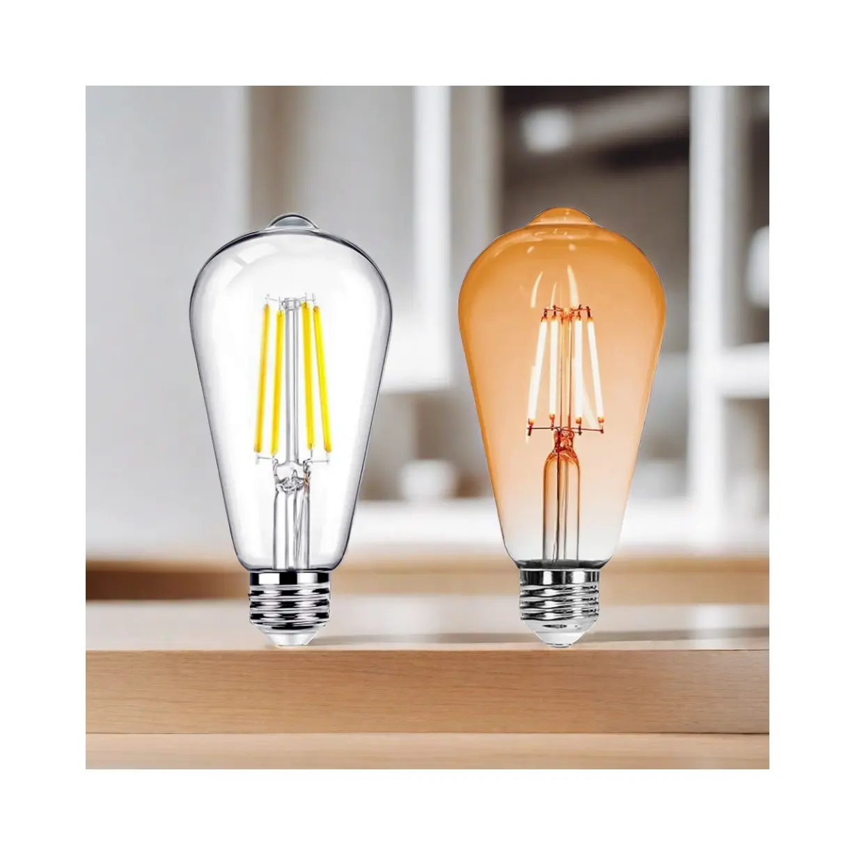 Edison LED Filament E27 vít ấm vàng ánh sáng Retro Tungsten Filament ST64 núm vú bóng đèn