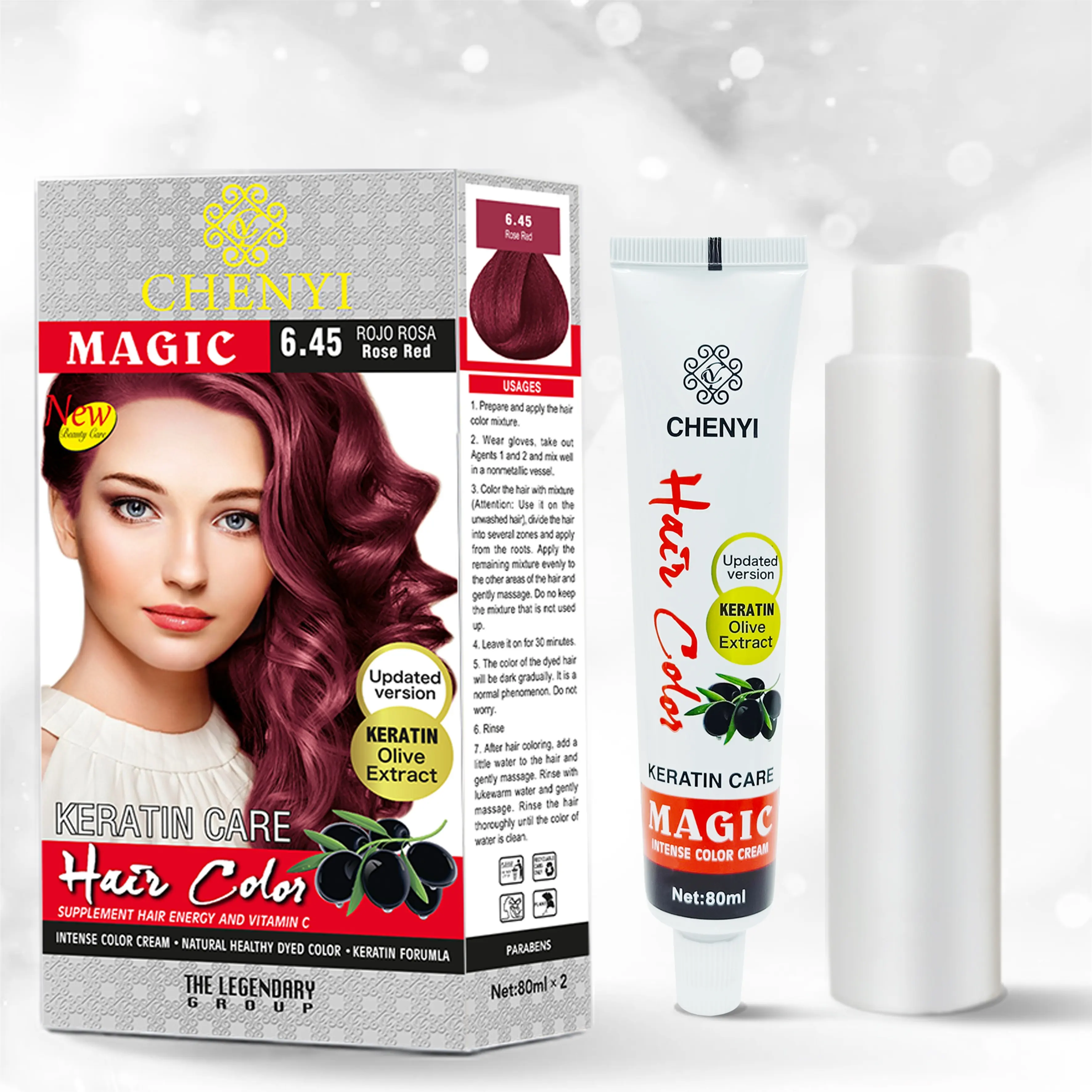 26 Colors Available Private Brand Rose Red Dye Hair for Personal Use