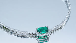 Joyería de lujo 9K oro blanco Ice Out Lab-grown piedra preciosa tenis cadena Esmeralda corte encanto boda gargantillas collares para mujeres niñas - Product Image 4