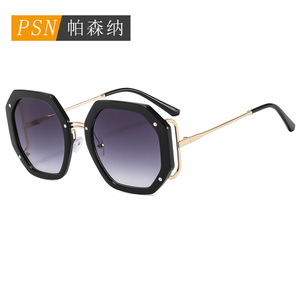 Psn Octagonal <b>Sunglasses</b> Full Rim <b>Gradient</b> Lens UV400 Women Fashion Party Glasses - Product Image 1