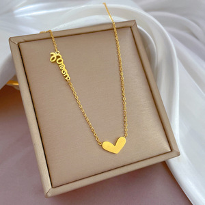 Cadena de clavícula con <span class=keywords><strong>accesorios</strong></span> Collar en forma de corazón inglés de estilo minimalista - Product Image 5