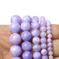 Perles rondes en jade violet de qualité 7A pour la création de bijoux DIY, accessoires de bijouterie en pierre naturelle, nouvelles arrivées, fourniture directe d'usine