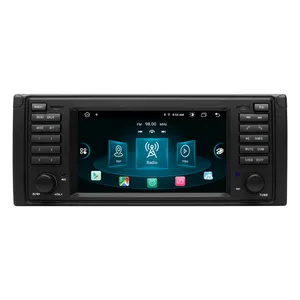 Tela de rádio automotivo Ismall 7 polegadas para BMW Série 5 E39 X5 E53 M5 BT Music Carplay Android Player opcional