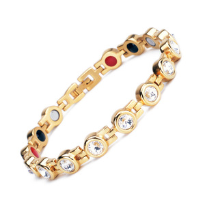 DUYIZHAO Bio Magnetic Schmuck Frauen Kristall Magnet armband Edelstahl Link Armband Arthritis Armbänder für Frauen