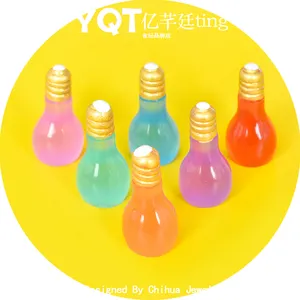 Hot Sale Transparent Colored Luminous Effect 3D Light Bulb Resin Charm For Diy Erring Accessories Miniature Decoration