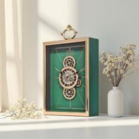 Horloge de table de luxe silencieuse avec cadran transparent, horloge décorative vintage pour le salon