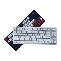 Keyboard Tri-Mode Berkabel Nirkabel dengan Lampu Latar RGB Ergonomis Kompatibel dengan Windows/Mac/Android