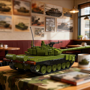 ロシアT-90A主力戦車車両スケールアセンブリモデル室内装飾コレクションギフトタンクビルディングブロック大人ギフト - Product Image 3