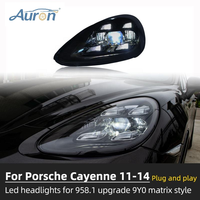 AURON Faro Delantero de Cuatro Luces LED CSP de 12V 6000K 36W 6000 lm para Cayenne 958.1 2011-2014, Conversión de Modelo Antiguo a Nuevo, Reequipamiento/Actualización