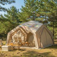 Grande tente gonflable de luxe pour 6 à 8 personnes, tissu Oxford, 2 chambres, tente gonflable imperméable, tente de camping gonflable d'extérieur