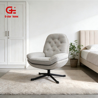 Fauteuil pivotant en tissu Wabi-Sabi - Fauteuil d'appoint pour salon - Super confortable pour la maison, le bureau, l'hôtel, la chambre et l'appartement