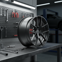 Rines de Aleación de Aluminio Forjado Hongxin de 19/20 Pulgadas, 5x114.3 ET 35/45, Acabado Negro, Diseño de 5 Radios, para el Nuevo Tesla Model 3, 1 Año de Garantía