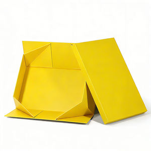 Cajas de Regalo de Papel Rígido para Joyería y Ropa, con Tapa y Base Amarillas, con Logotipo Personalizado - Product Image 1