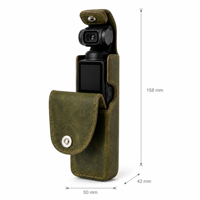 Étui en cuir Crazy Horse personnalisé pour DJI Osmo Pocket3/4 /4P, housse de protection intégrale en cuir pleine fleur avec fermeture magnétique