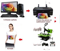 Presse à Chaud Semi-Automatique 8-en-1 15x15cm pour T-shirts et Vêtements 110V/220V