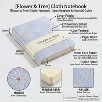 Cuaderno Espiral con Tapa Dura de Lino y Madera, Personalizado, Creativo, con Bordado, para Estudiantes, Agenda, Papelería Escolar, Regalo al por Mayor