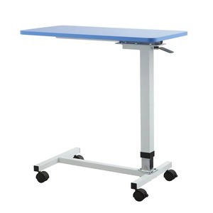 Hospital Style Medical <b>Adjustable</b> Non Tilt Top Overbed Bedside <b>Table</b> With Wheels - Product Image 2