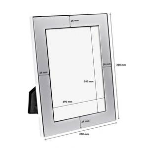 Porte-photo en métal satiné moderne et luxueux 20x25 cm, cadre photo en verre et aluminium pour la décoration de la maison, à poser sur table ou à accrocher - Product Image 2