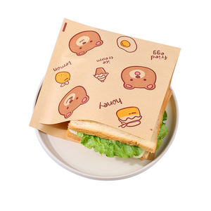 Papel para Envolver Sándwiches de Desayuno, Sin Pliegues, Resistente al Aceite, Apto para Alimentos, Bolsa Triangular para Empacar Hamburguesas y Panqueques, Uso Doméstico - Product Image 5