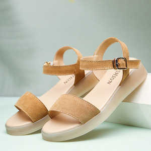 Sandalias de Plataforma Xuanhui Essential de 3 cm con Suela Plana, Cierre de Velcro, Punta Abierta, Modernas, Casuales, de Dos Tiras para Mujer - Product Image 5