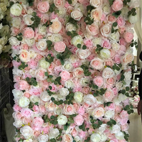 GOG057 Mariage personnalisé 3D Blanc Jaune Soie artificielle Rose Fleur murale Photo Booth Arch Backdrops Tissu Tissu Vase