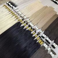 Extensions de cheveux naturels 100% non traités, cheveux humains russes vierges, double épaisseur, fournisseur d'extensions en vrac
