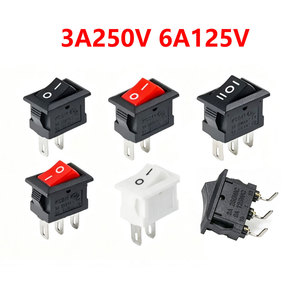 10pcs KCD11 Rocker <b>Switch</b> 10*15mm Mini <b>Push</b> <b>Button</b> <b>Switch</b> ON-OFF / ON-OFF-ON 2 Pins / 3 Pins 3A 250VAC / 6A 125VAC 10x15mm - Product Image 1