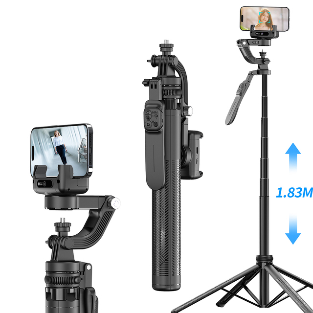 C16 Single for AI Face Tracking Gimbal Stabilizer 1.83m Extendable Selfie Stick Tripod for Mobile Phone Vlog Live Streaming