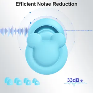 Protetor auricular de silicone para dormir, tampão de silicone com cancelamento de ruído e estilo de desenho animado com logotipo personalizado