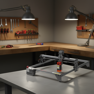 Graveur et découpeur laser, grande zone de travail de 16,1 x 15,7 pouces, diode laser de 5 W, refroidissement par air, pour la gravure sur papier - Product Image 2