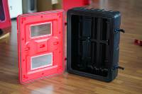 Armoire murale en PVC pour extincteurs, double fenêtre, extérieure, étanche, pour 2 extincteurs, flexible