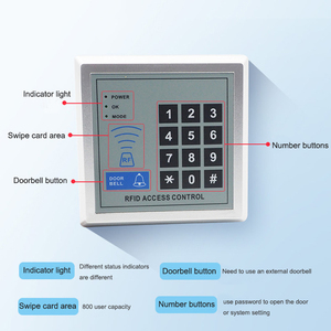<span class=keywords><strong>RFID</strong></span> 카드 리더기 지원 기능이 있는 독립형 플라스틱 액세스 컨트롤러 125kHz 위건 외부 사용 15-20cm 판독 거리 - Product Image 3