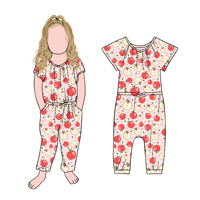 Usine directement vente à bas prix personnalisé filles barboteuse sur jambes et pull à manches courtes ensemble de vêtements pour enfants pour enfants