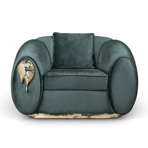 Sofá de Cuero con Base de Latón de Lujo Italiano, Diseño de Uvas, Muebles Personalizados para Sala de Estar, Sofá de Alta Gama para Villa - Product Image 2