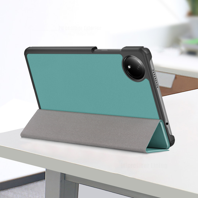 For Xiaomi Redmi Pad SE 8.7 Inch Back Cover Case New Trifold PU Leather Stand Flip Cover Solid Color Tablet Protective Shell