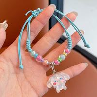 Bracelet ajustable violet en cordon fait main pour enfants, motif dessin animé, idéal pour l'amitié - Vente en gros