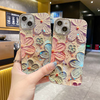 Nouveau Glitter Bleu Lumière Brillant Couleur Fleur Conception Lentille Film De Protection TPU Téléphone Portable Cas Pour Iphone 12 13 14 15 16 Pro Max